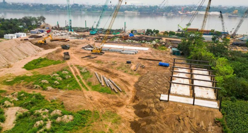 Cầu Tứ Liên tăng tốc thi công: Hoàn thành hàng trăm cọc khoan nhồi, hứa hẹn thay đổi diện mạo phía Bắc Hà Nội
