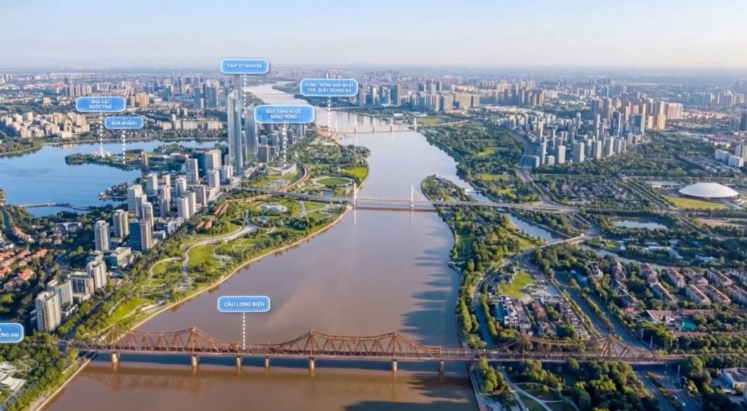 Quy hoạch phân khu đô thị sông Hồng: 11 công viên, đại lộ 8-10 làn và yêu cầu an toàn phòng chống lũ