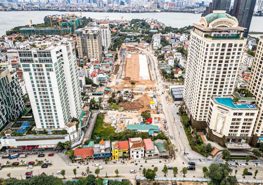 Toàn cảnh đường Đặng Thai Mai: Tuyến đường 93,6m kết nối Hồ Tây với trục Âu Cơ